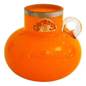 Small Vintage Vase in Orange Opaline Glass from Carnaby, 1960s
