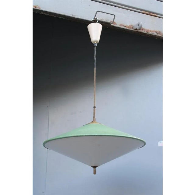 Italian UFO Chandelier in Metal and Acrylic Glass, 1950 For Sale - Image 11 of 11