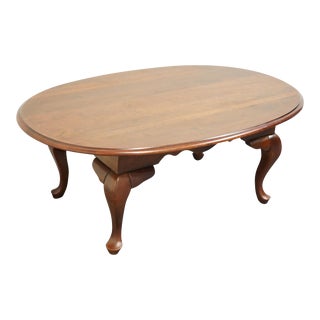 Cresent Furniture Solid Cherry Traditional Style 46" Oval Accent Coffee Table For Sale