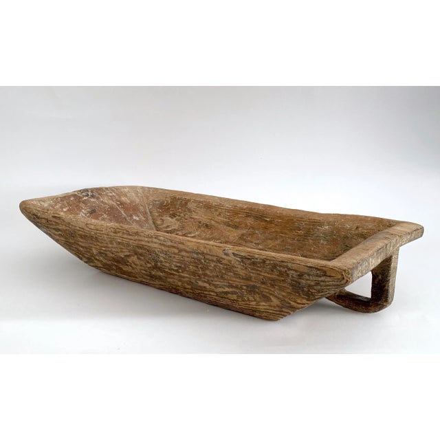 Rustic Turkish Dough Bowl W/ Handle For Sale In Los Angeles - Image 6 of 10