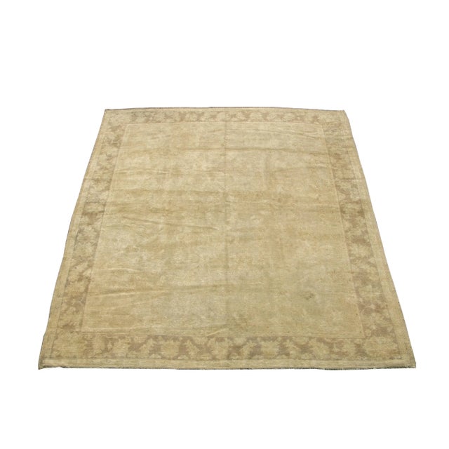 19th Century 19th Century Tribal Turkish Oushak Rug 9'7'' X 8'7'' For Sale - Image 5 of 5