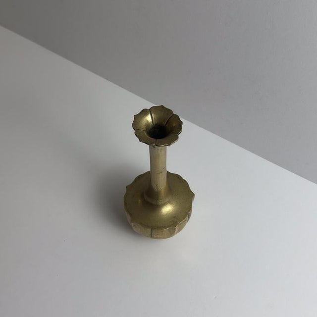 Art Nouveau Brass Solifleur Lotus Bud Vase, Central Europe, 1910s For Sale - Image 3 of 10