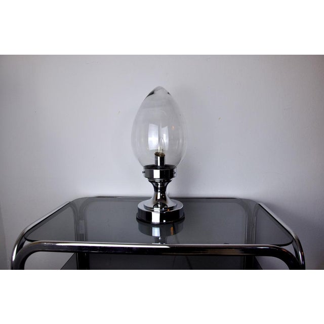 Silver Murano Glass Membrane Table Lamp, Italy, 1960s For Sale - Image 8 of 10