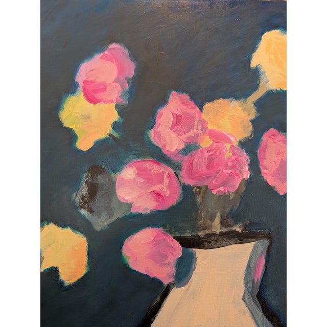 Abstract Midnight Bloom - Still Life Abstract Painting For Sale - Image 3 of 4