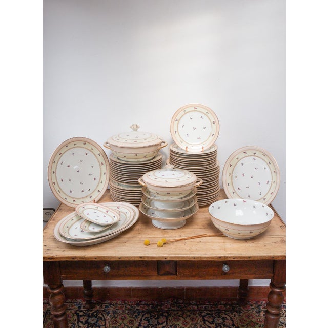 Antique French Limoges Porcelain Dinnerware by Charles Haviland, 1940s, Set of 62 For Sale - Image 9 of 9