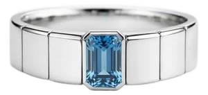 Topaz Solitaire Ring for Men Silver, Gold, Size 10