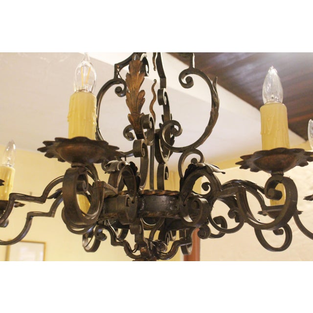 Late 19th Century French Iron 8-Light Chandelier For Sale - Image 10 of 11