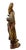 An evocative antique European religious sculpture depicting a Holy Bishop or saint, hand-carved in wood with beautifully...