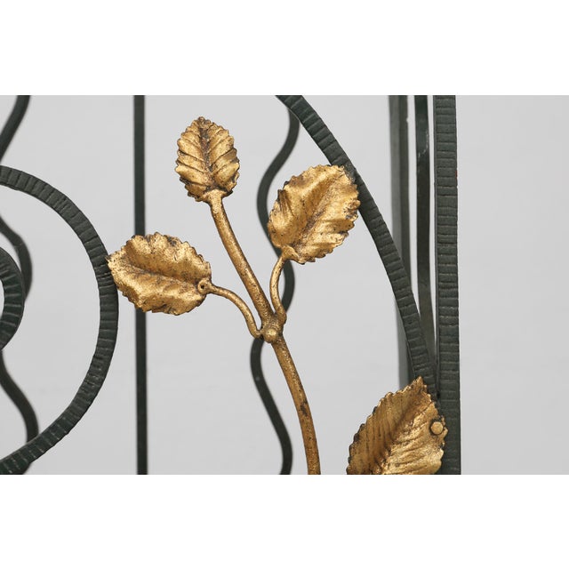1930s Art Deco Wrought Iron Umbrella Stand with Floral Decoration, France, 1930s For Sale - Image 5 of 13