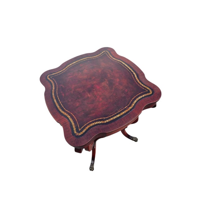 Pair of 1940 Regency Style Leather Top Maple Wood Tables. For Sale In Philadelphia - Image 6 of 13