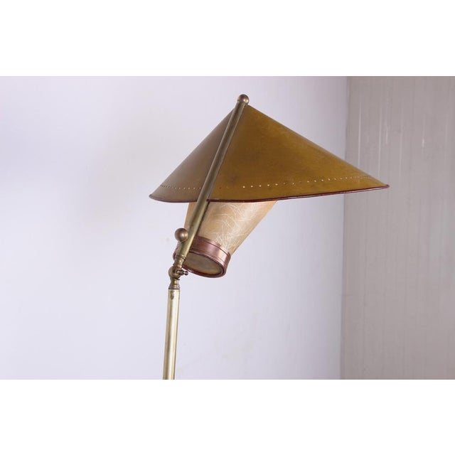 Italian Brass Conical Floor Lamp attributed to Stilnovo, 1950s For Sale - Image 16 of 18