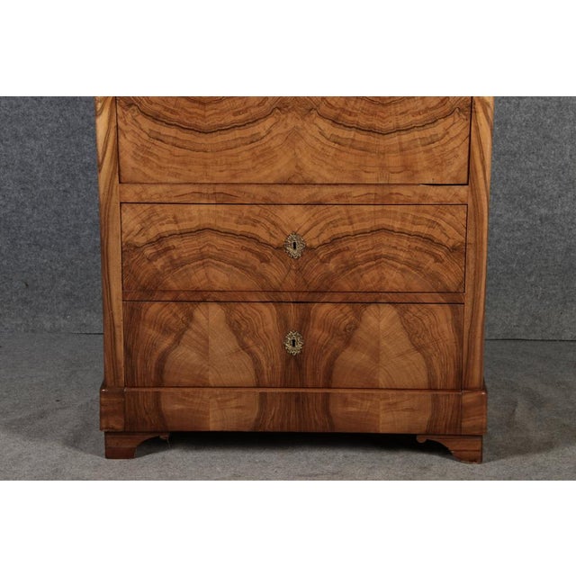 Brown Antique Biedermeier Louis Phillipe Secretaire in Walnut, 1840 For Sale - Image 8 of 18