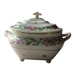 English Porcelain Small Tureen - Hand-Painted Circa 1800 For Sale