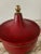 Metal Mid Century French Scarlet and Gold Tole Covered Urn Ice Bucket For Sale - Image 7 of 12