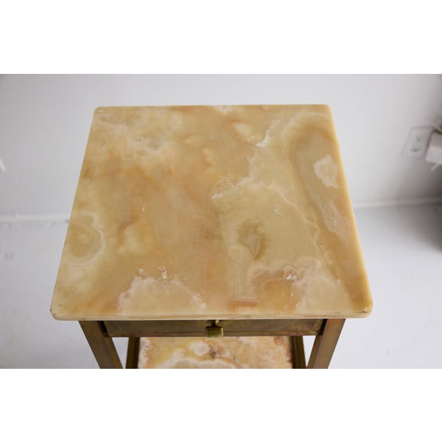 French Brass and Onyx Side Table on Casters, Circa 1900 For Sale - Image 10 of 18