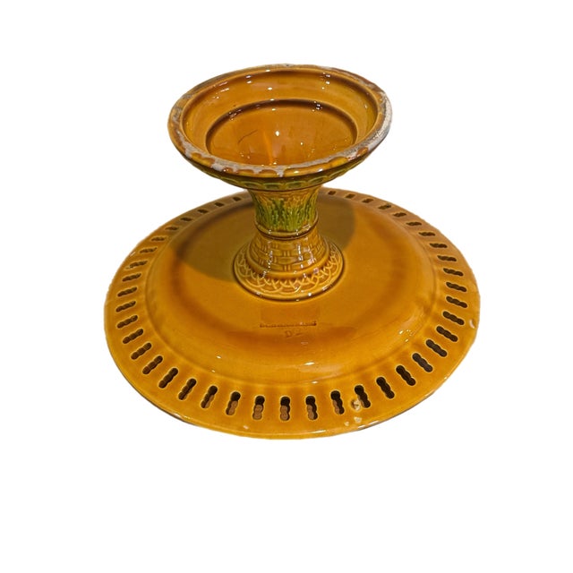 Late 19th Century Antique 19th Century English Majolica Basketweave Dessert Service by Wittman & Roth, London For Sale - Image 5 of 12