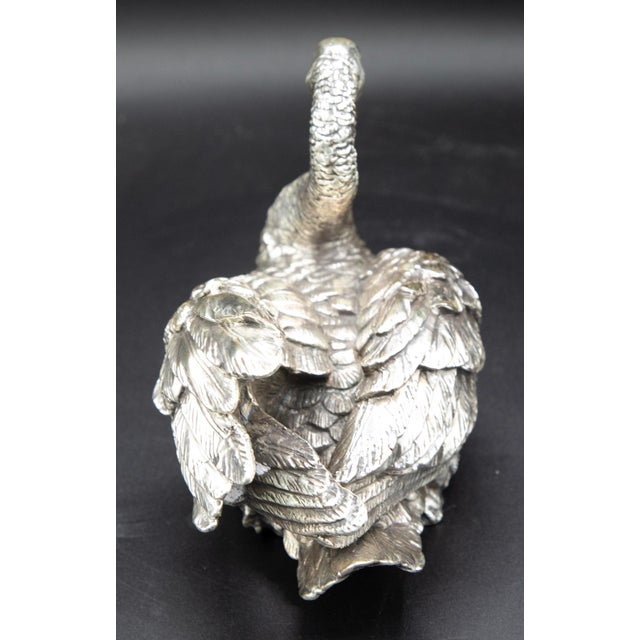 Realism D’Argenta Silver-Plated Swan Sculpture – 2003 For Sale - Image 3 of 6