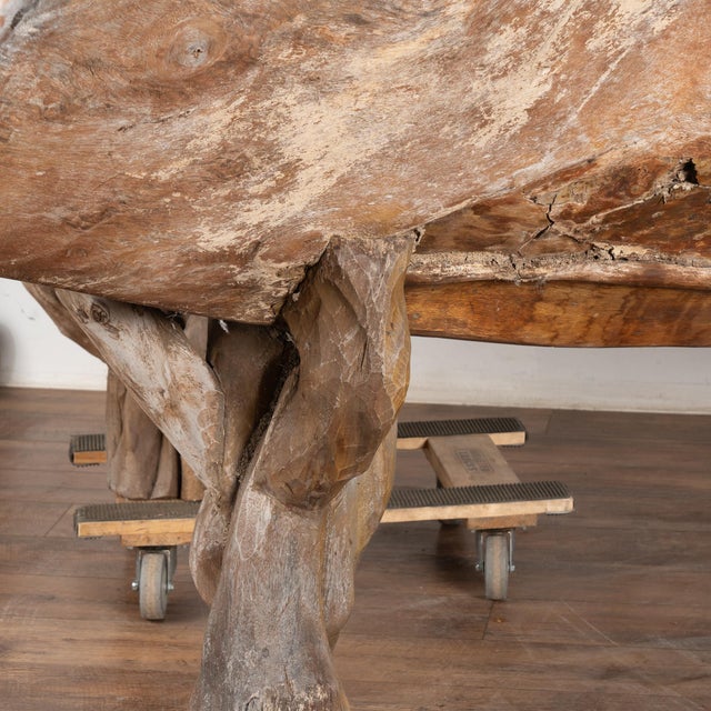 Gray ​​​​​​​Large Organic Teak Root Bench or Bed, Circa 1940-60 For Sale - Image 8 of 12