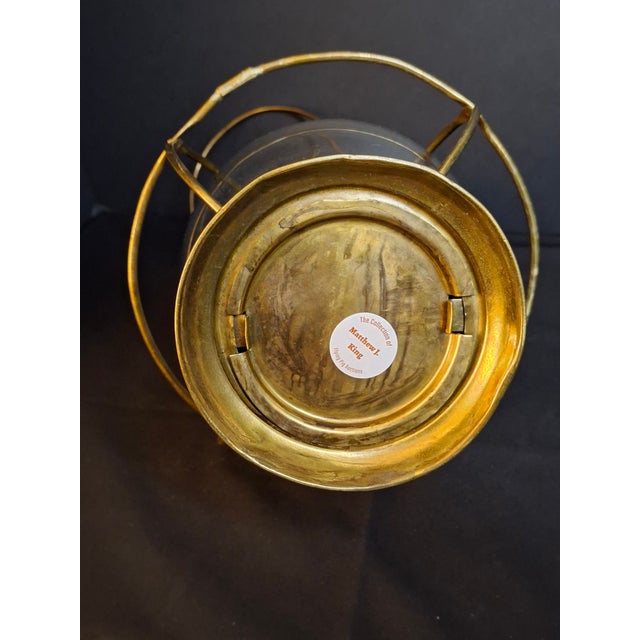 Antique Brass Onion Globe Ship Marine Lantern Sherwoods Burner C. 1870s Matthew J King Provenanceer For Sale - Image 14 of 17