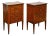 Pair of Italian Neoclassical 1800s Walnut Bedside Tables with Marquetry Décor For Sale