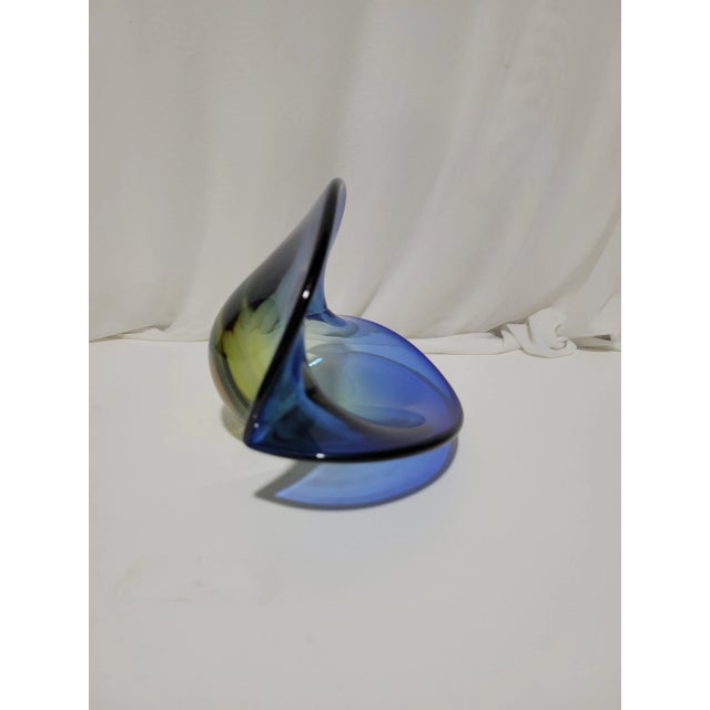 Glass Vintage Archimede Seguso Attributed Art Glass Clamshell For Sale - Image 7 of 12