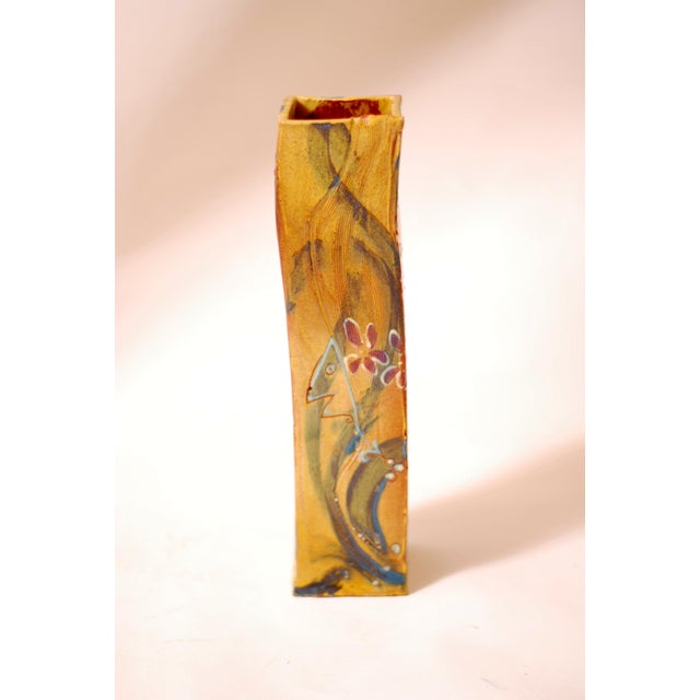 Ceramic Brutalist Style Vase in Scarified and Glazed Stoneware, 1960s For Sale - Image 7 of 10
