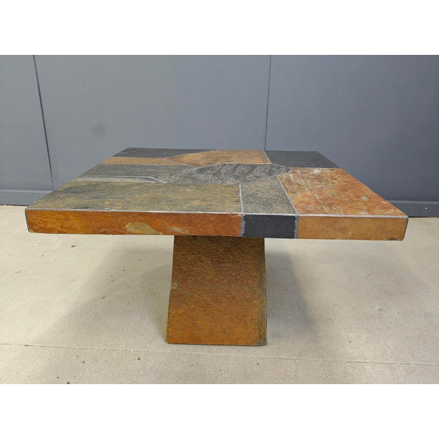 Brutalist Slate Stone Coffee Table, 1980s For Sale - Image 10 of 12