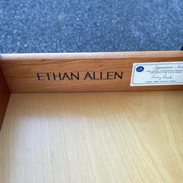 2000 - 2009 2000s Ethan Allen Georgian Court Queen Anne Solid Cherry Side or End Table With Drawer For Sale - Image 5 of 11
