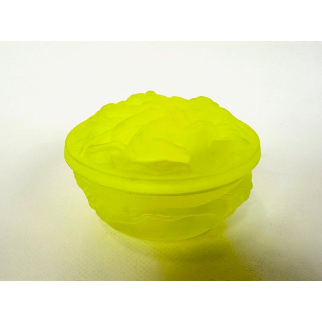 Uranium Frosted Glass Box from Hoffmann & Schlevogt, 1970s, in Flawless conditions. Designed 1970 to 1979 This piece is...