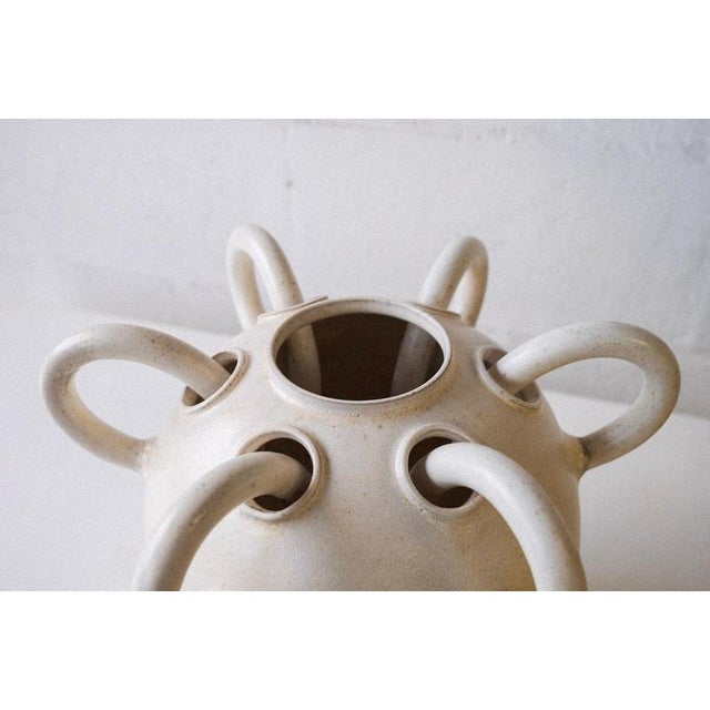 Set of 2 embryo wall lights in glazed white stoneware by robin kerr unique pieces dimensions: d 37 x w 37 x h 15 cm....