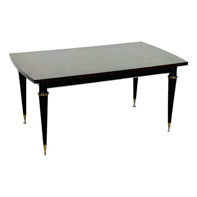 Art Déco Extendable Dining Table in Maccassar Ebony, France, 1950s For Sale
