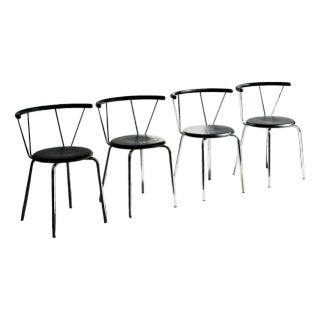 Dining Chairs in Plastic and Metal from Segis, 1980s, Set of 4 For Sale