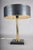 Mid-Century Modern French Table Lamp in Brass and Black Leather, 1960s For Sale - Image 11 of 14