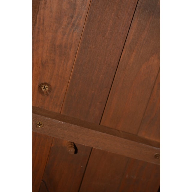 Vintage Heavy Pine Wood Irish Wake Table Drop Leaf Long Oval Dining Kitchen Farmhouse Work For Sale - Image 9 of 13