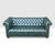1960s Classic English Traditional Chesterfield Sofa in Rich Dark Green Leather- Brass Nail Head Trim For Sale - Image 4 of 11