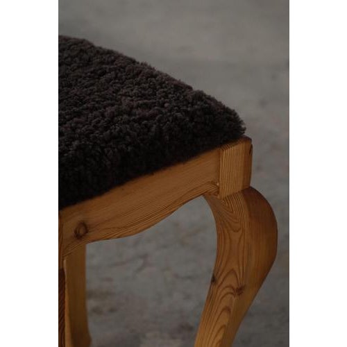 Early 20th Century Danish Classic Pine Stools with Lambswool Seats, 1920s, Set of 2 For Sale - Image 12 of 18