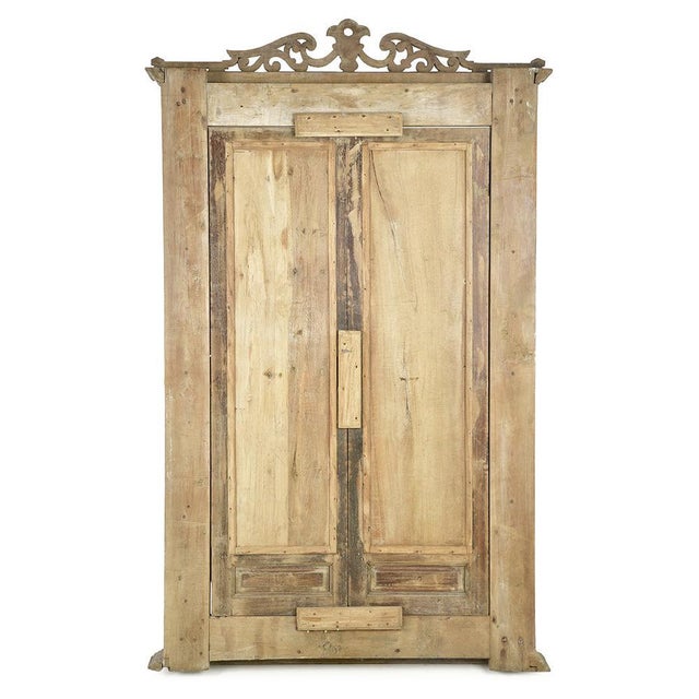 Antique Indian Double-Leaf Door in Carved Solid Wood For Sale - Image 4 of 9