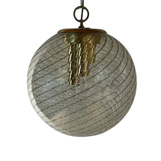 Large Vintage Swirled Murano Glass Pendant Lamp from La Murrina, Italy, 1970s For Sale