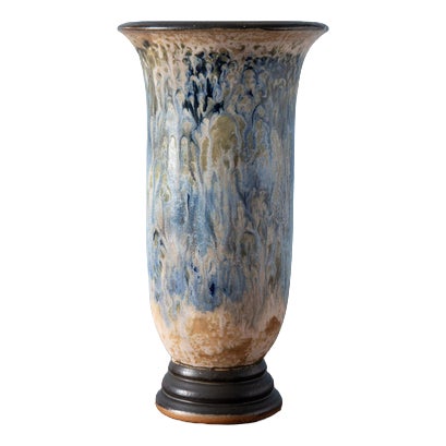 Early 20th Century Art Deco Stoneware Flared Vase from Roger Guérin For Sale