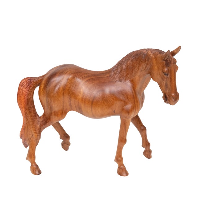 Hand-Carved Teak Horse, Bali, Indonesia, 1970s For Sale - Image 11 of 11