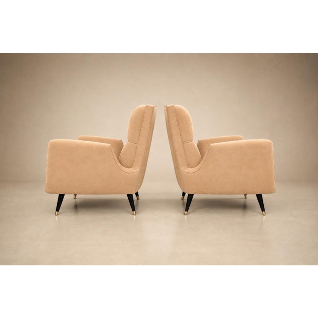 Giuseppe Scapinelli Armchairs in Hardwood & Suede, Brazil, 1950s For Sale - Image 14 of 18