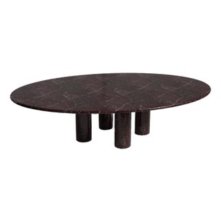 Era Rosso Levanto Oval Marble Dining Table For Sale