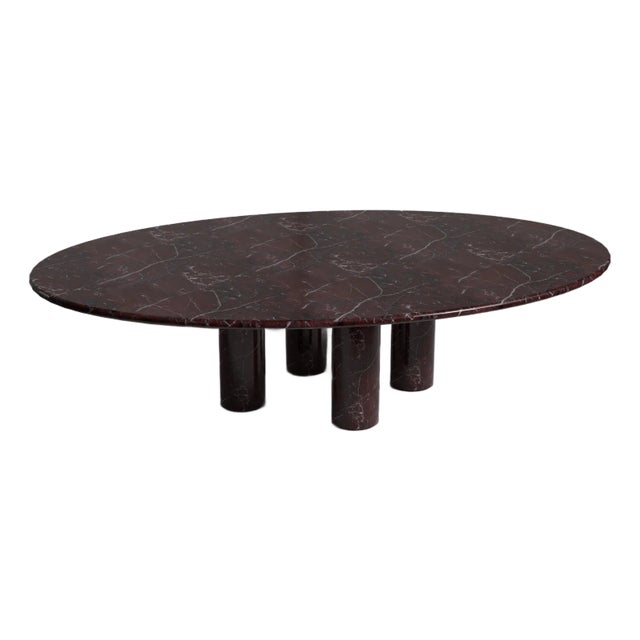 Era Rosso Levanto Oval Marble Dining Table For Sale