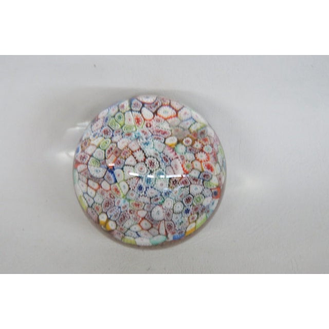 This gorgeous Paper Weight is made of art glass. This stunning vintage piece features a vibrant millefiori pattern of...