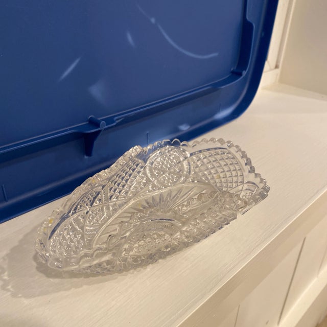 Traditional 1970s Cut Glass Candy Dish For Sale - Image 3 of 5