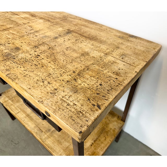 Vintage Industrial Worktable, 1960s For Sale - Image 9 of 18
