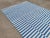 Sky Blue Handmade Cotton Striped Rug, Up Down Stripe Blue and White - 12'x12' For Sale - Image 8 of 10