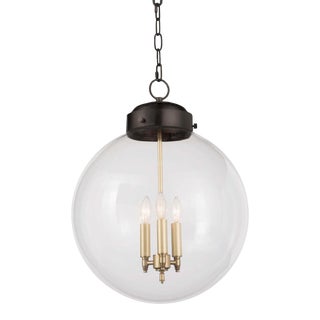 Regina Andrew Globe Pendant in Oil Rubbed Bronze and Natural Brass For Sale