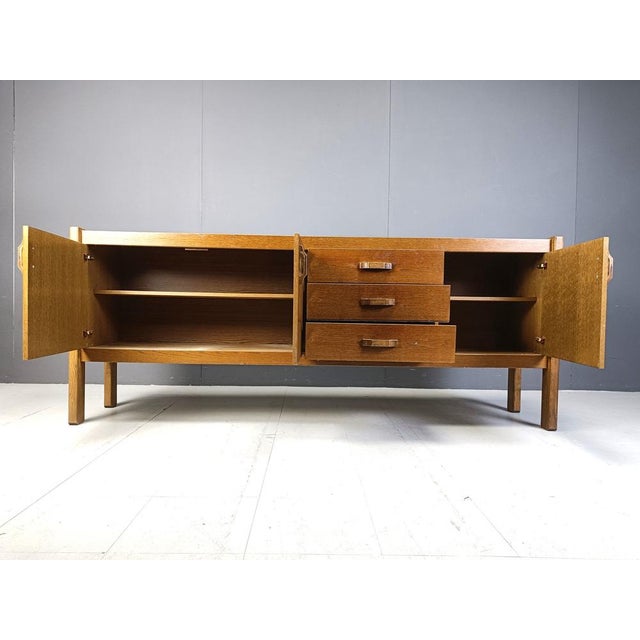Brown Vintage Oak Sideboard, 1960s For Sale - Image 8 of 10