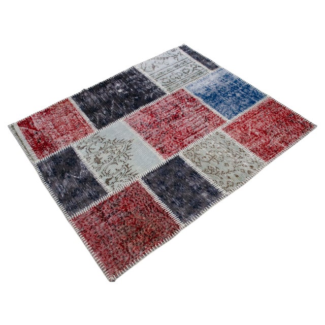 2020s Turkish Hand Knotted Rug Handstitched Floor Art Modern Decor - 3'9"x4'5" For Sale - Image 5 of 18